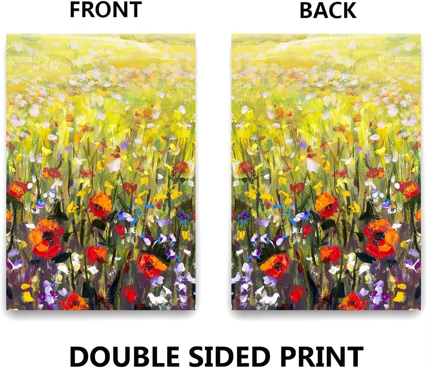 Pancarta acuarela amapolas 28x40" jardín patio