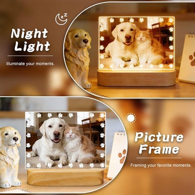 Marco Fotos 4x6 Pulg Con Luz Nocturna Regalo Dueño Mascotas