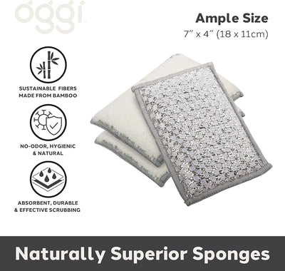 Esponjas naturales para fregar 3 pzas 7"