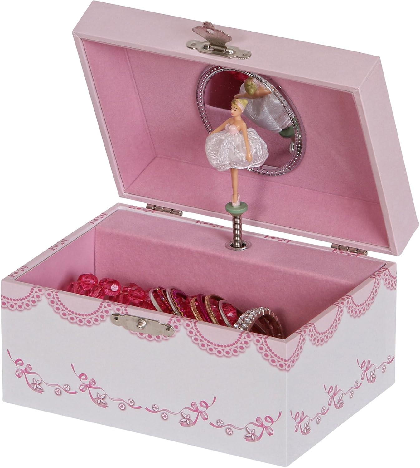 Joyero musical para niña color rosa 6x4x3"