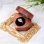 Caja anillo forma corazón madera grabada