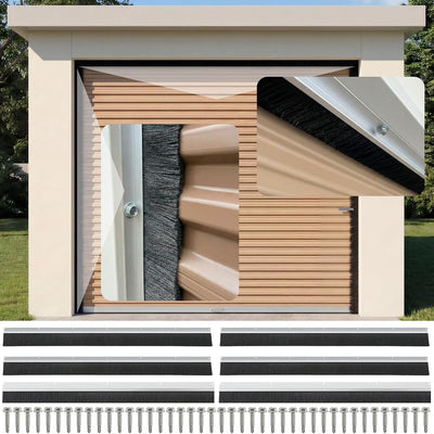 Kit sello cepillo nailon puerta garaje 3pulg 10x10pies corrugado