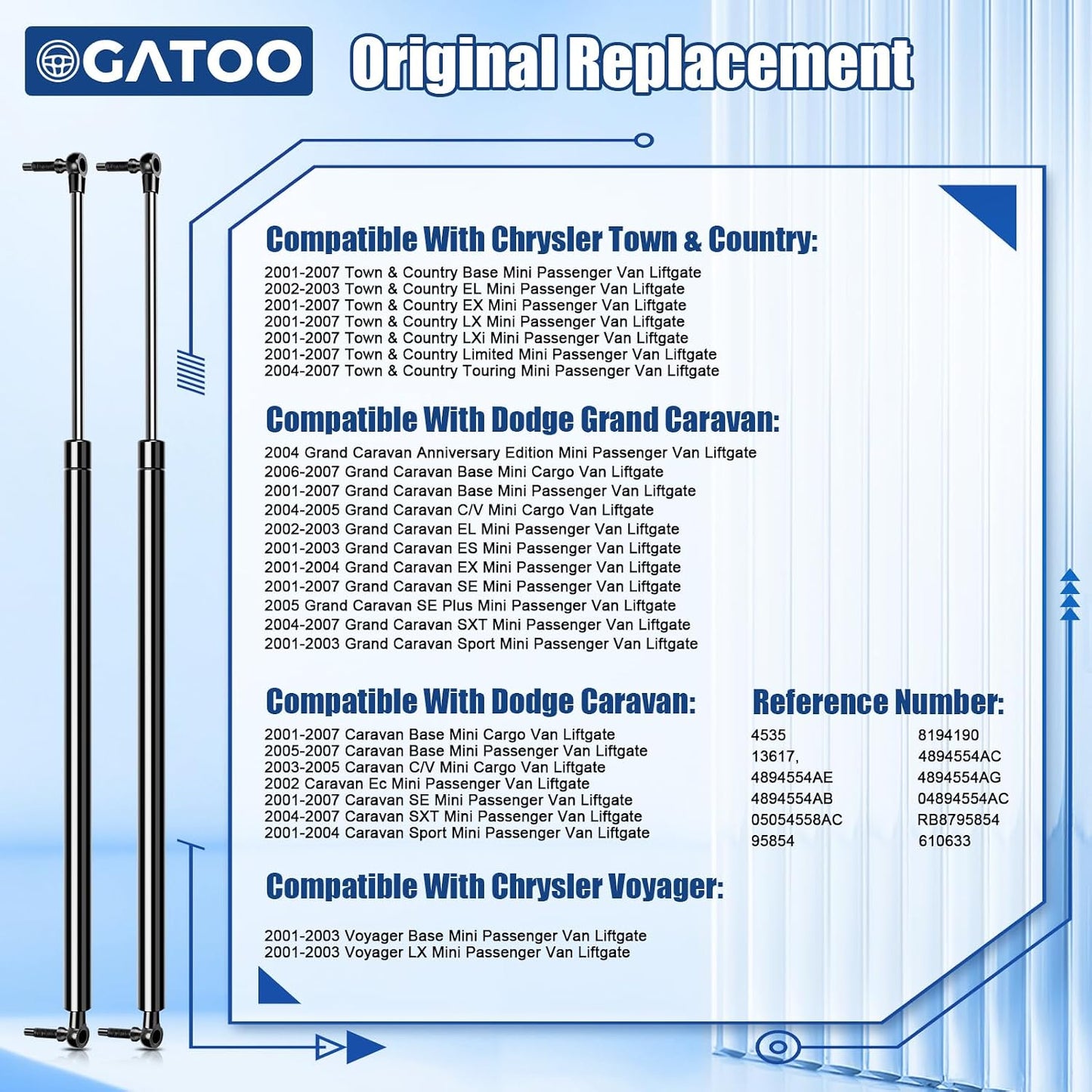 Elevador puerta trasera comp Chrysler Town Country 01-03