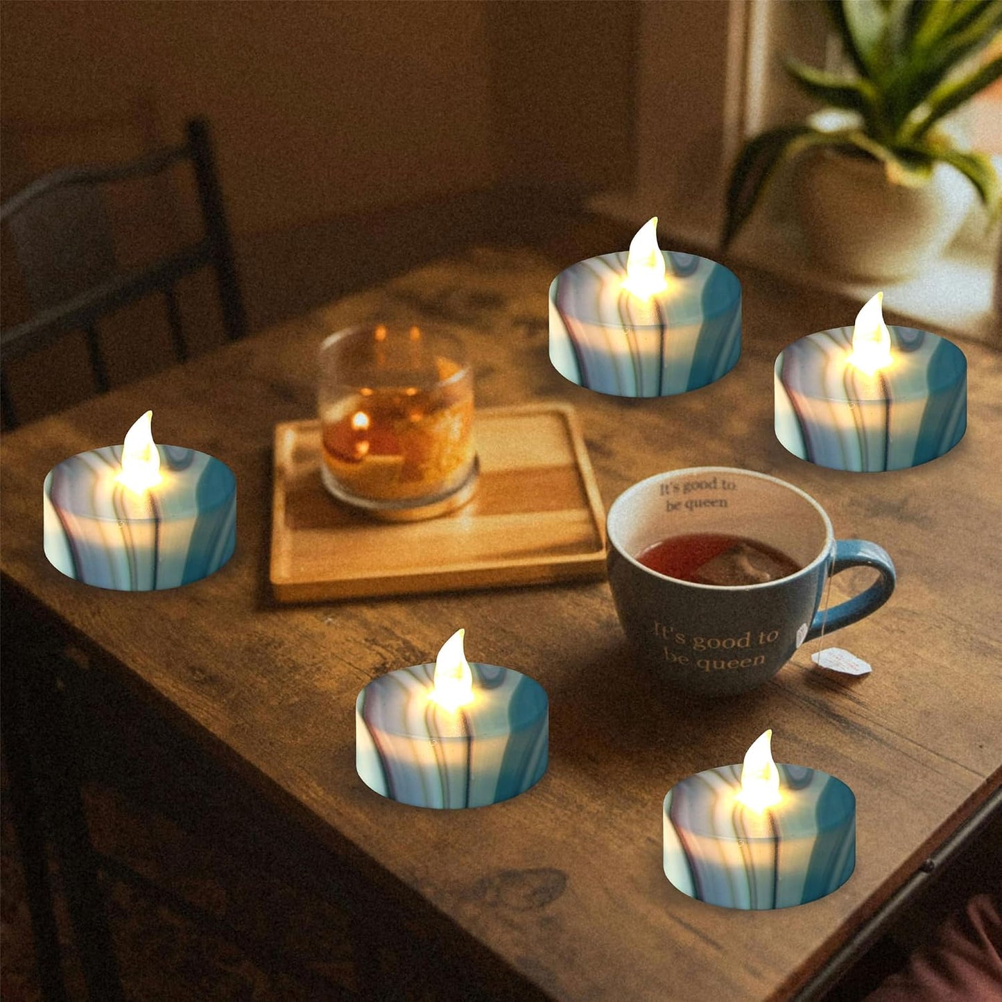 Velas té LED grises sin llama control remoto pack 12