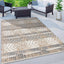 Alfombra geométrica beige para patio y terraza 7x10ft