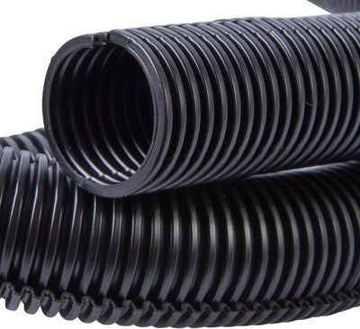 Tubo flexible dividido 1pulg x5ft telar alambre corrugado negro