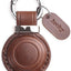 Soporte cuero AirTag compatible con llavero Apple marrón oscuro