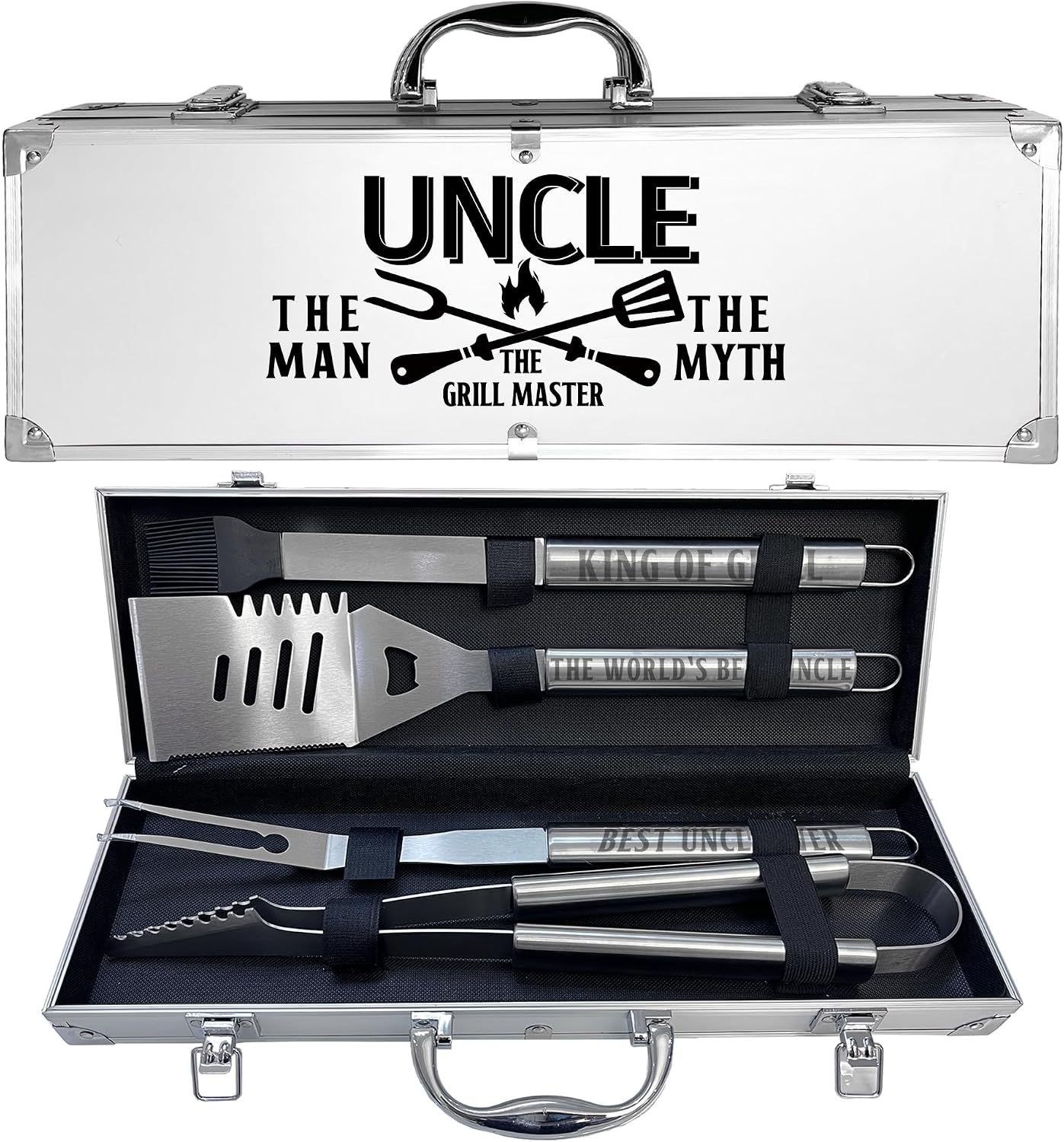 Kit accesorios parrilla acero inox grueso para tío
