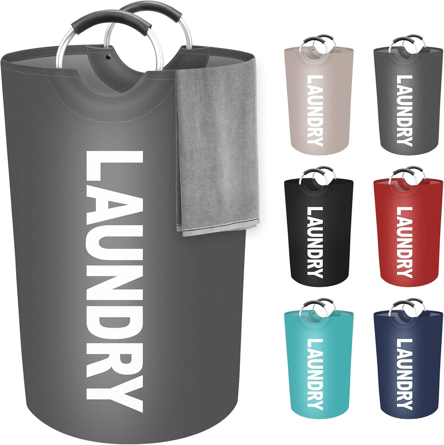 Cesta lavandería 115L plegable impermeable asas aluminio