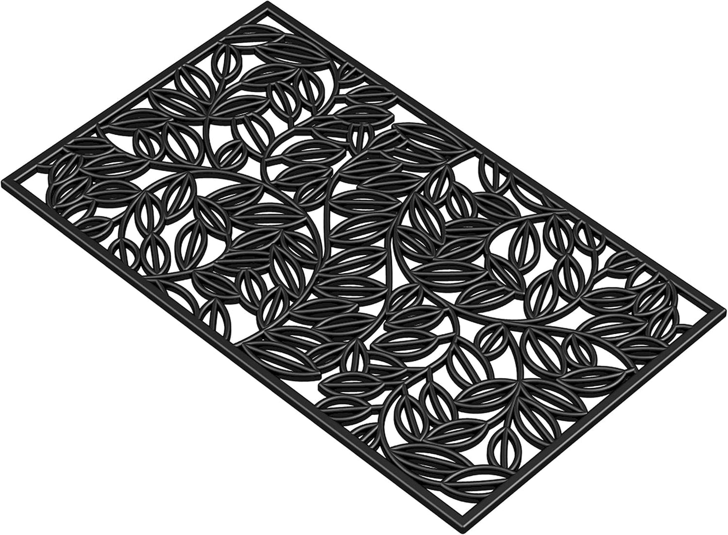 Felpudo goma diseño enredadera lila 18x30 negra