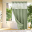 Cortina ducha tejido gofre 72x74pulg verde salvia