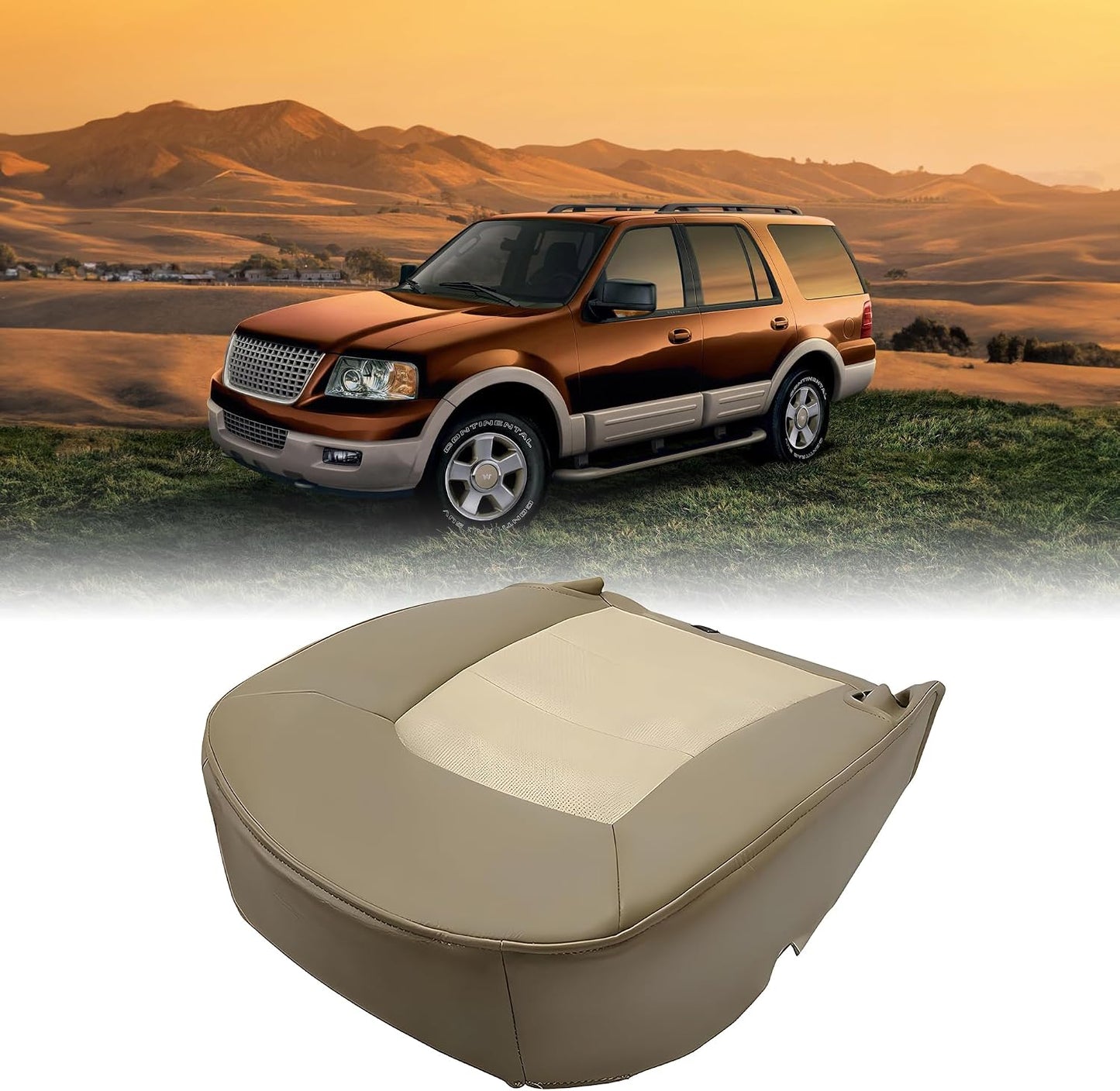 Funda asiento cuero sintético marrón Ford Expedition 2WD