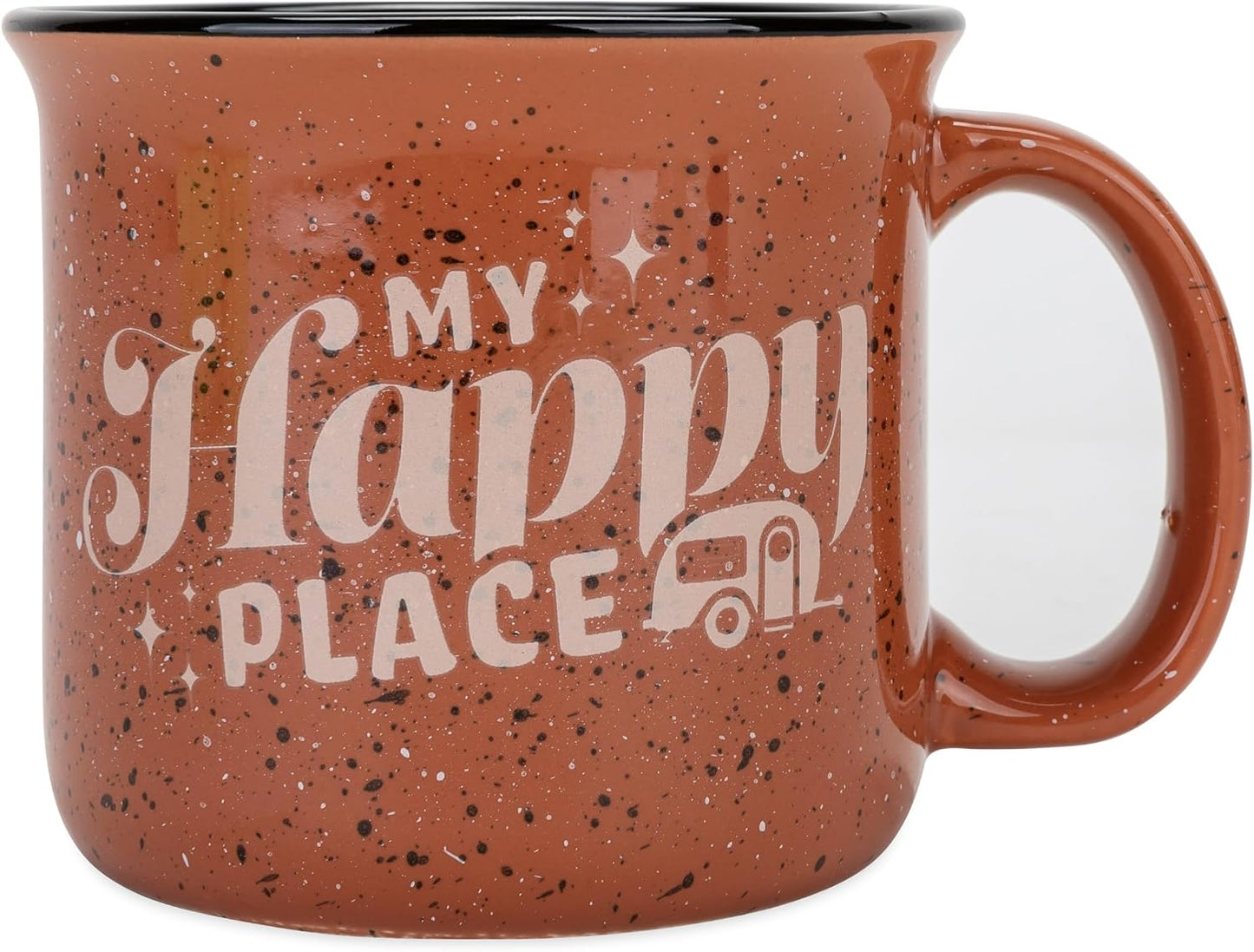 Taza café cerámica retro con fondo rojo 14oz
