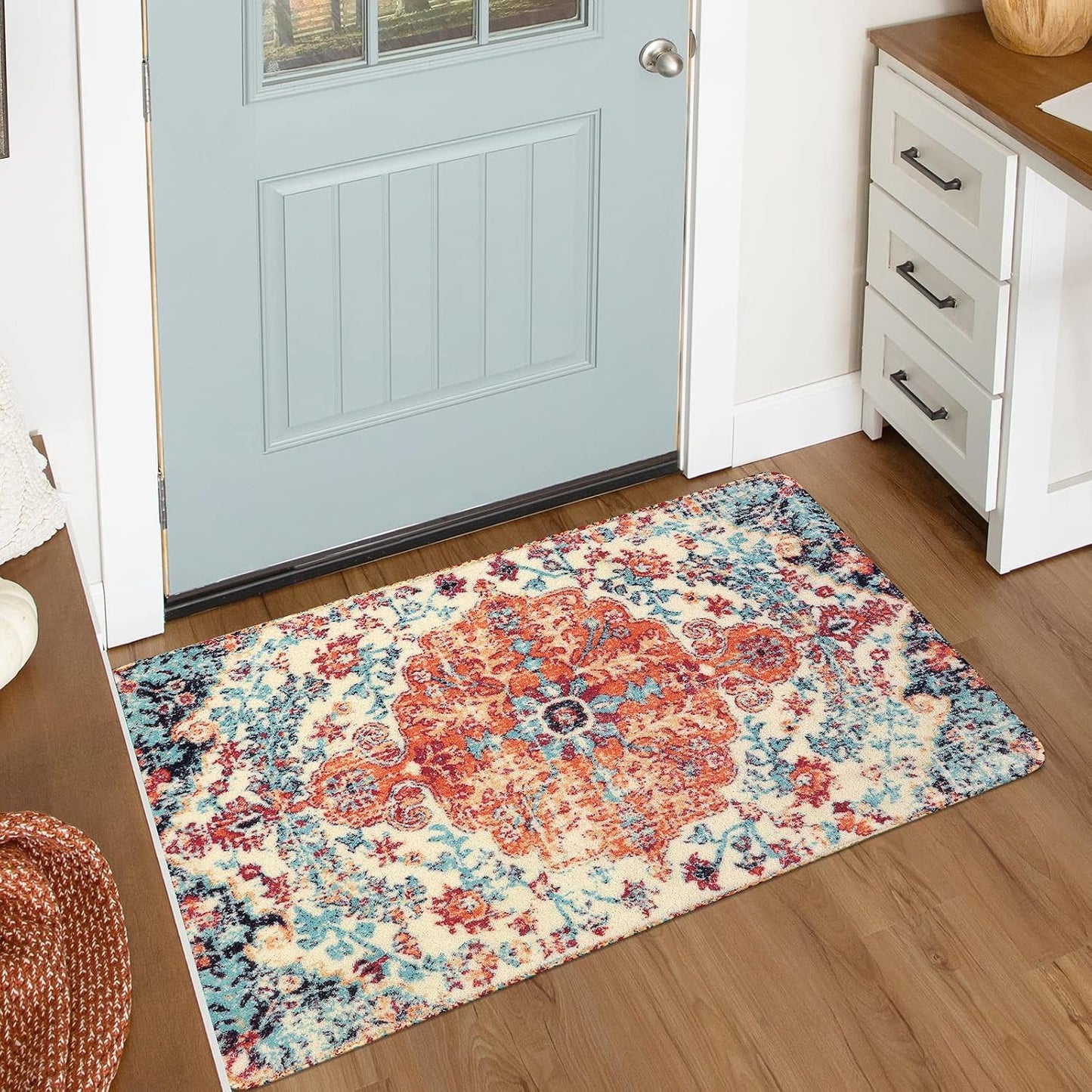 Alfombra baño estilo campestre 2x3 antiderrap lavable
