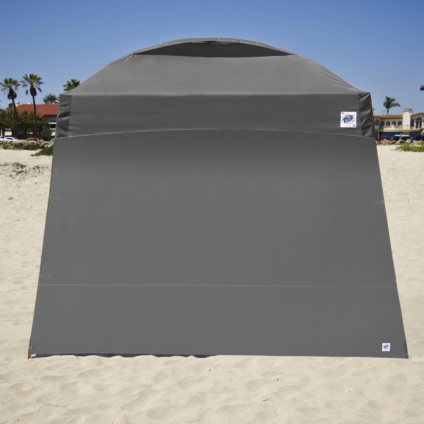 Gazebo recreativo con pared lateral patas angulares gris acero