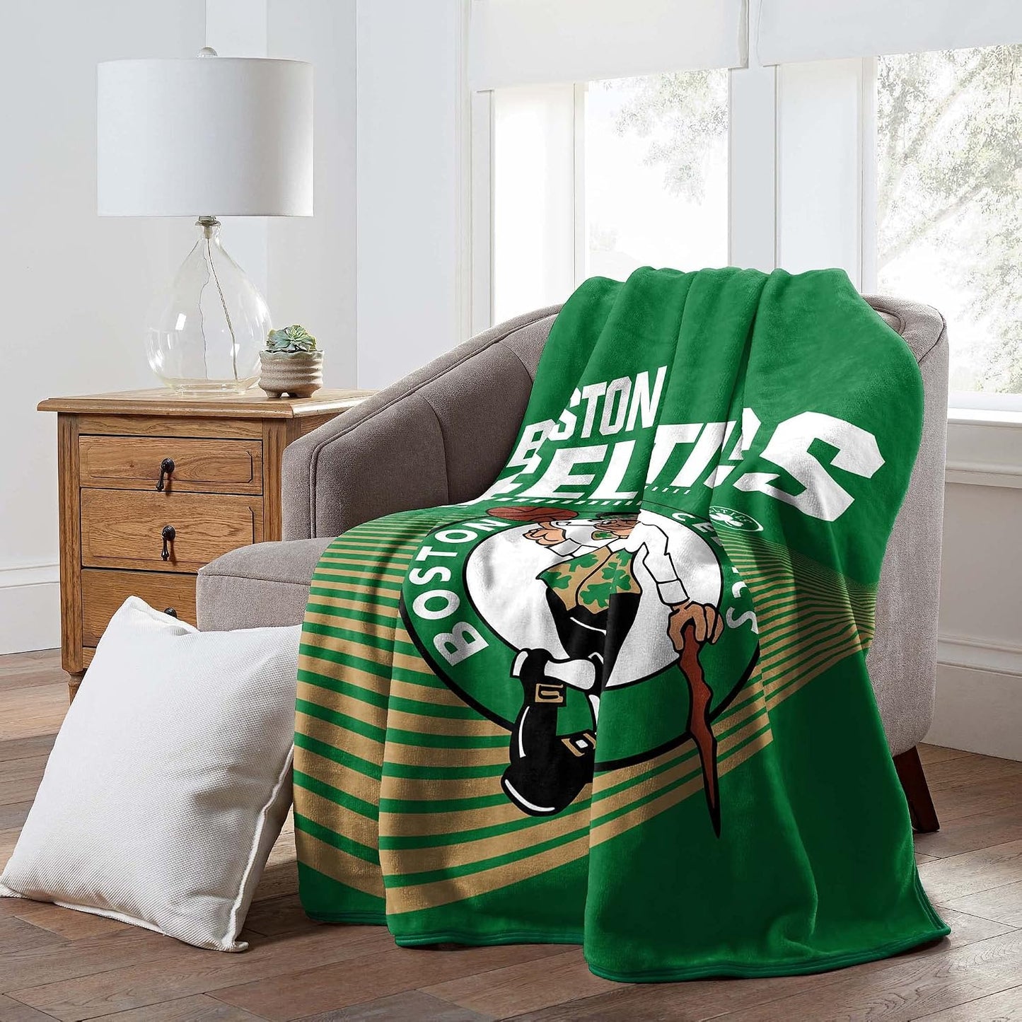 Manta Raschel NBA Celtics 60x80" logotipos dormitorio