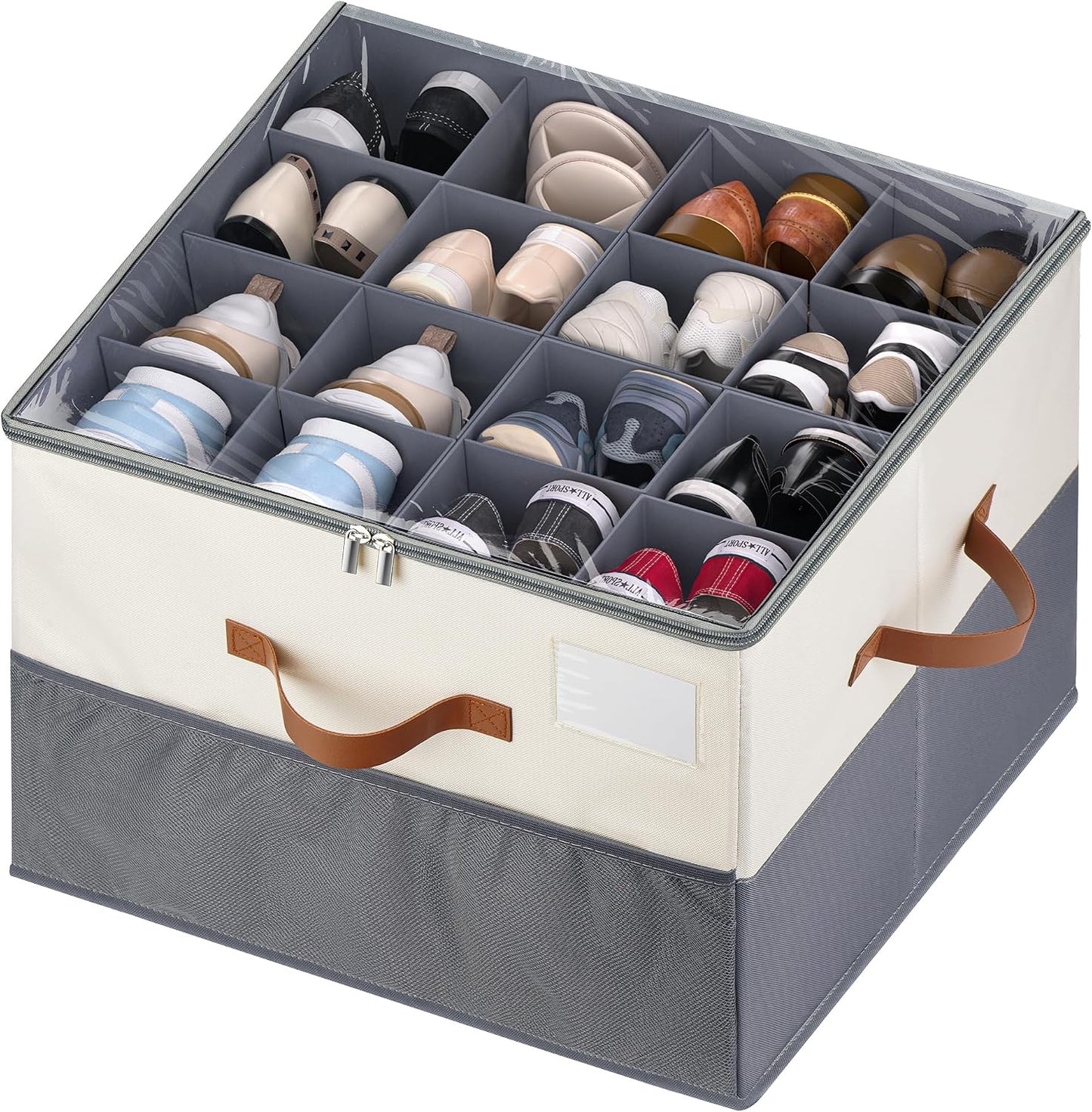 Organiz. zapatos con divisores ajustables y tapa