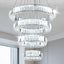 Candelabro LED de Cristal 4 Anillos para Comedor Dormitorio