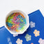 Soporte clips papel geométrico floral escritorio