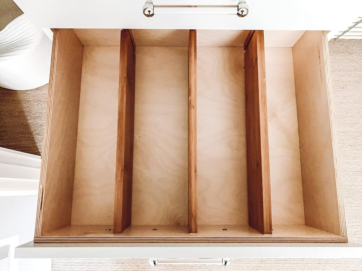 Set 2 divisores bambú cajón cocina marrón
