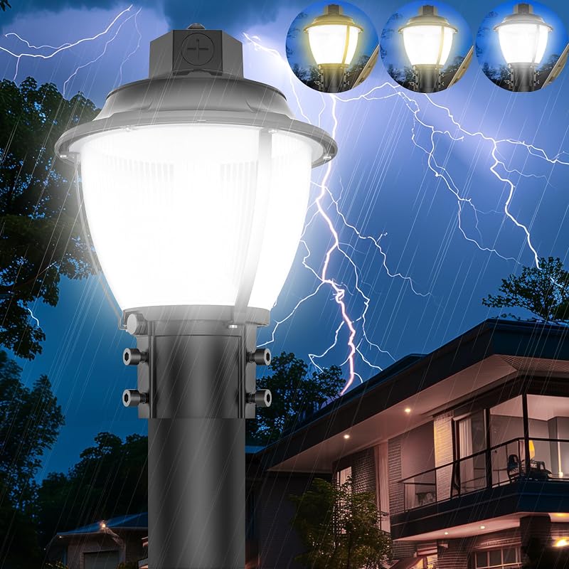 Luz LED poste exterior IP65 60W 5000K con fotocélula