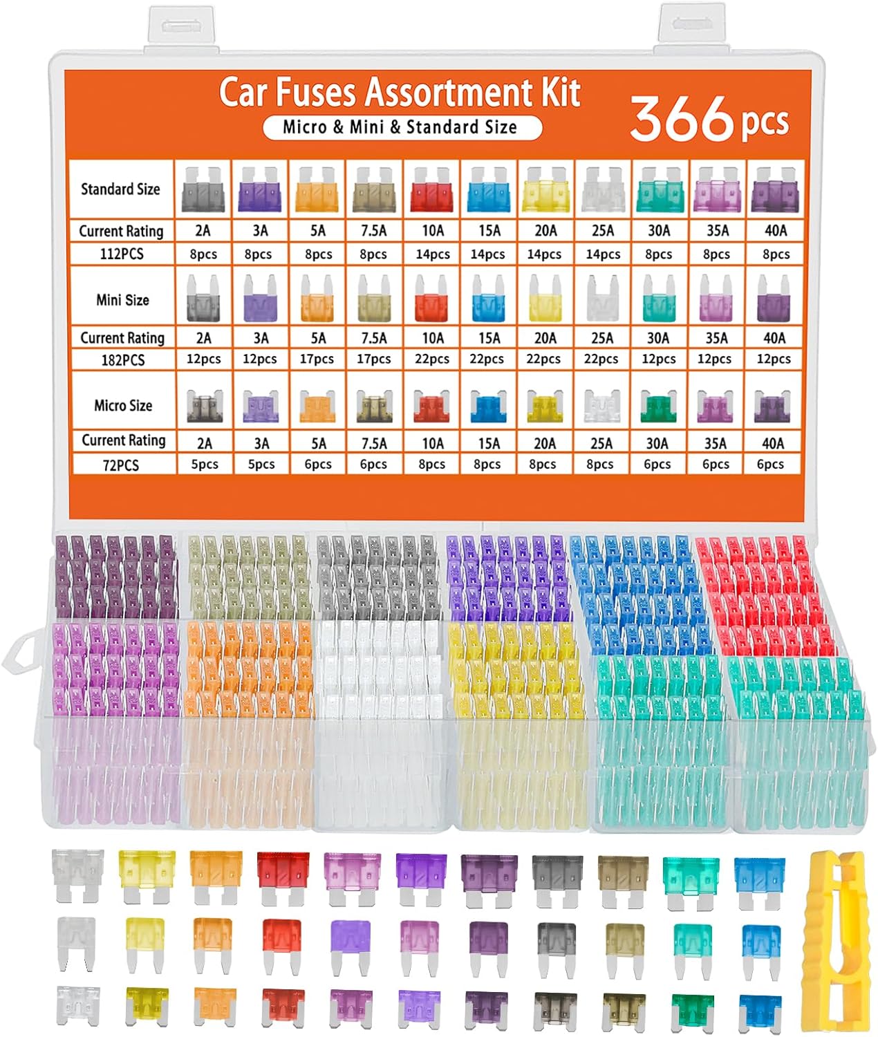 Kit 366 fusibles auto 2A a 40A