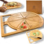 Pala pizza madera 2en1 y tabla cortar bambú doble agarre