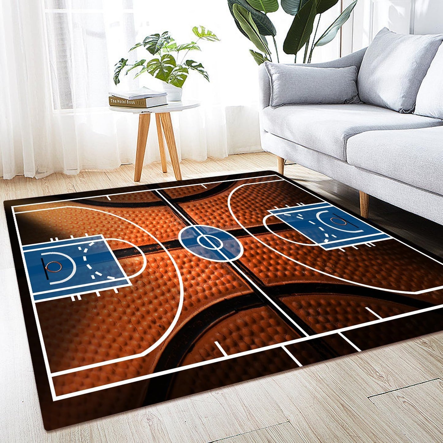 Alfombra 5x6ft antiderrap para dormitorio y sala