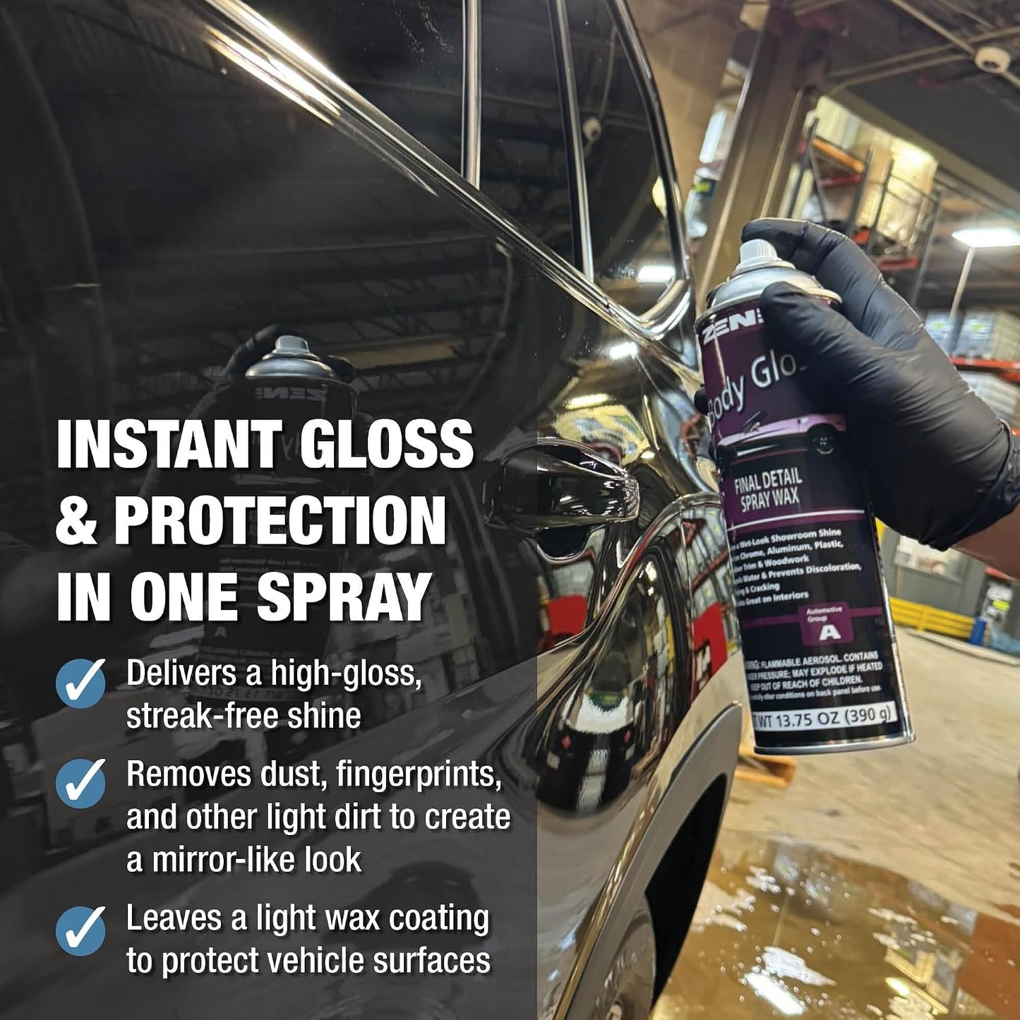 Spray cera alto brillo para autos interior y exterior