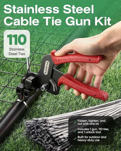 Kit sujeción cables acero inox 11.8pulg 110 bridas UV