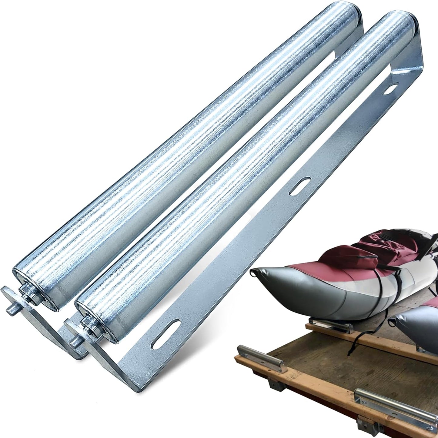 Soportes rodillos acero galvanizado 21pulg 250lb 2uds