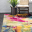 Alfombra área abstracta acuarela moderna 5x8ft multi/beige