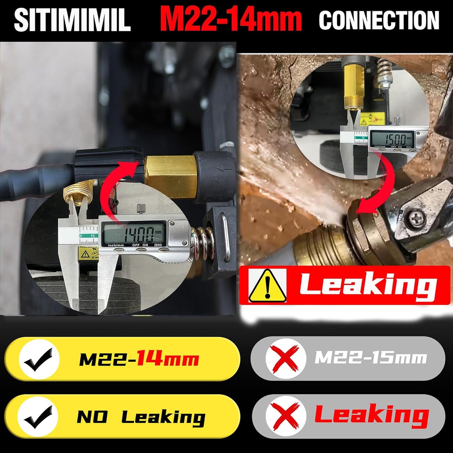 Manguera flexible lavadora 15m 3600PSI con conexiones