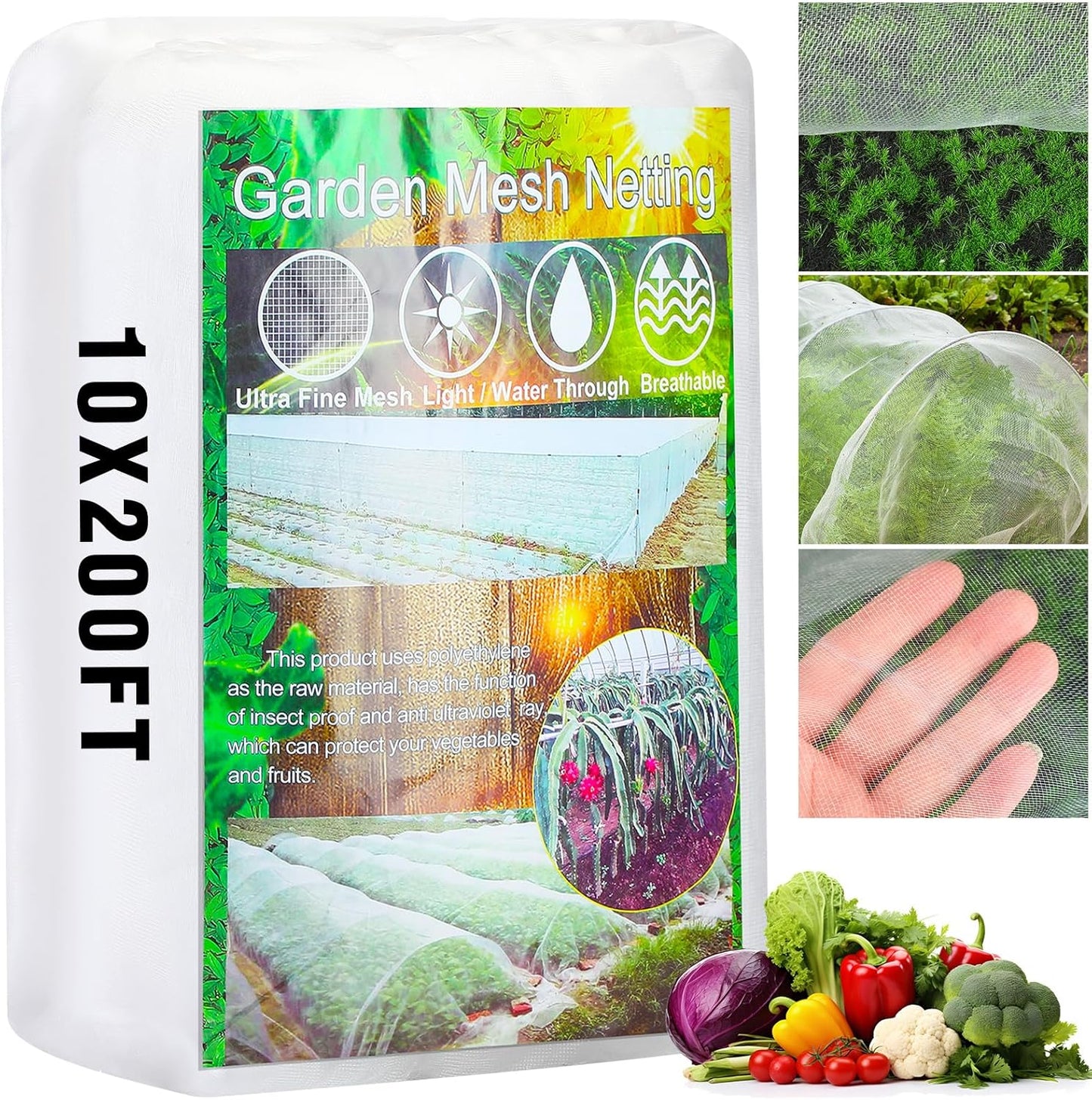 Red jardín 10x200pies cubiertas ultrafinas para plantas frutales