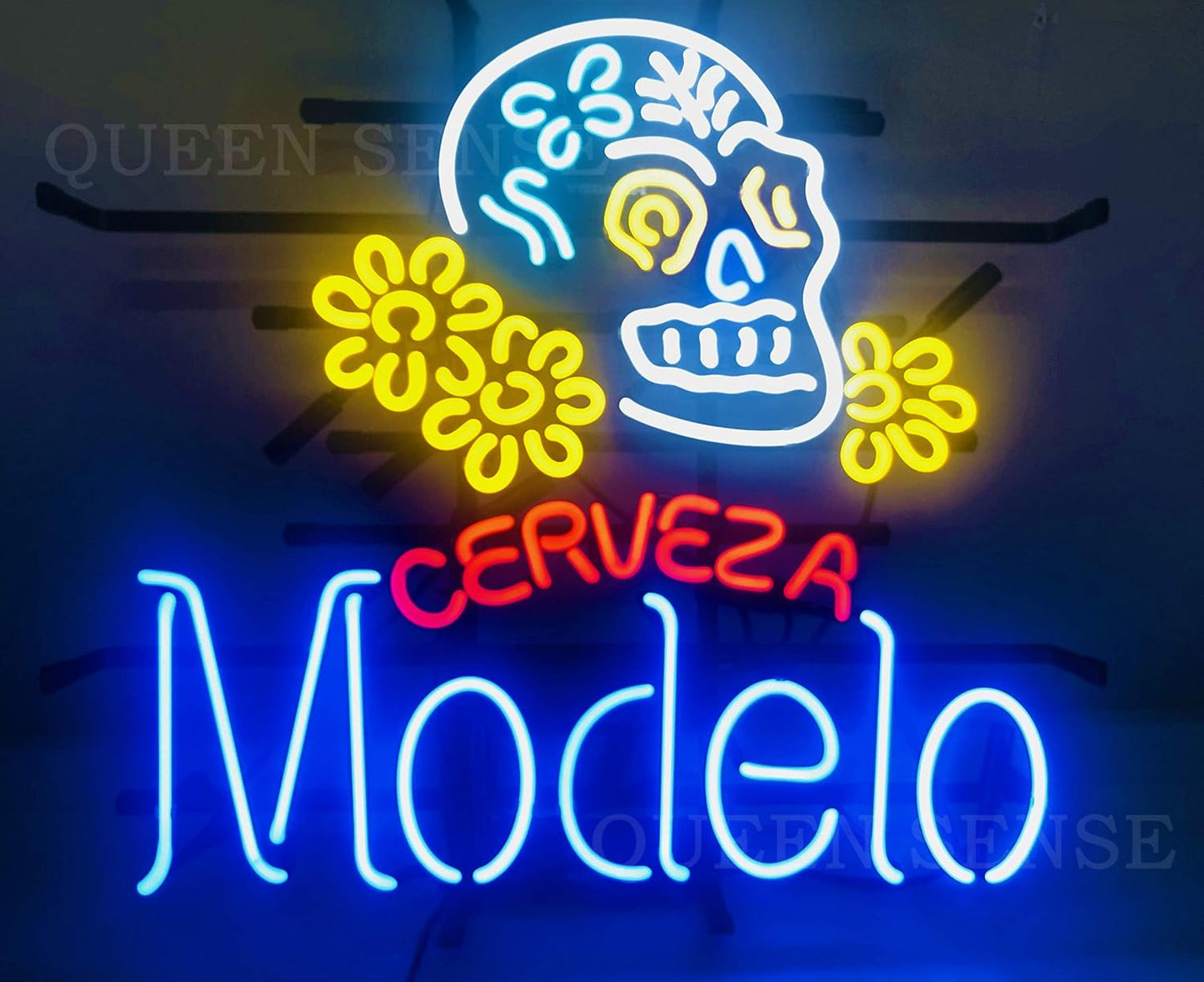Lámpara cerveza artesanal 20x16 pulg con calavera