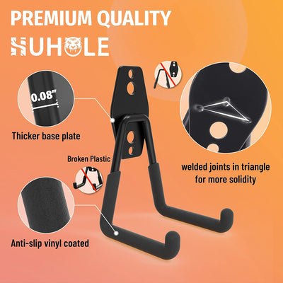 Ganchos garaje pack 4 para bicis escaleras 80lb antiderrap