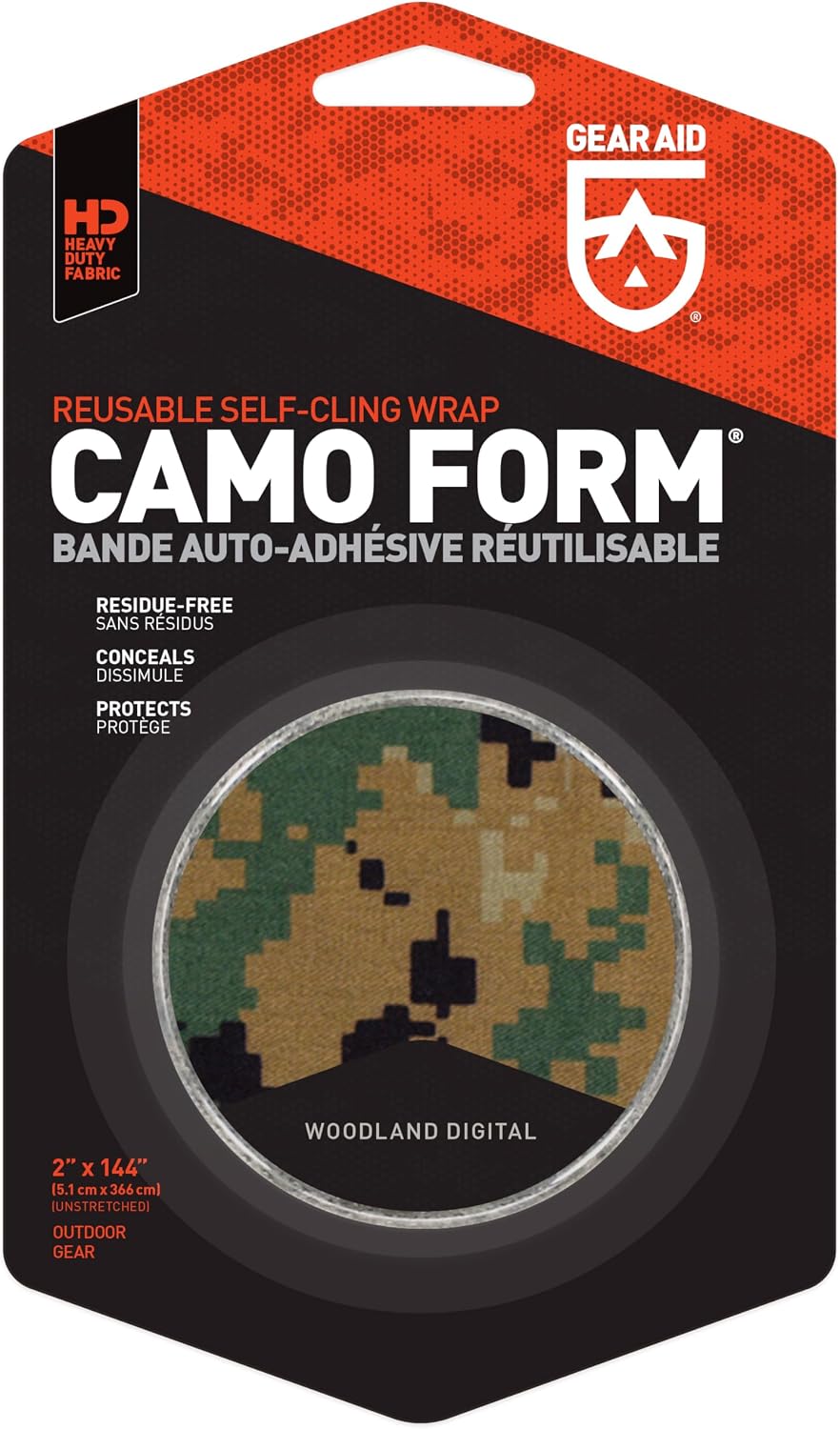 Envoltura camuflaje tela autoadhesiva reutiliz.
