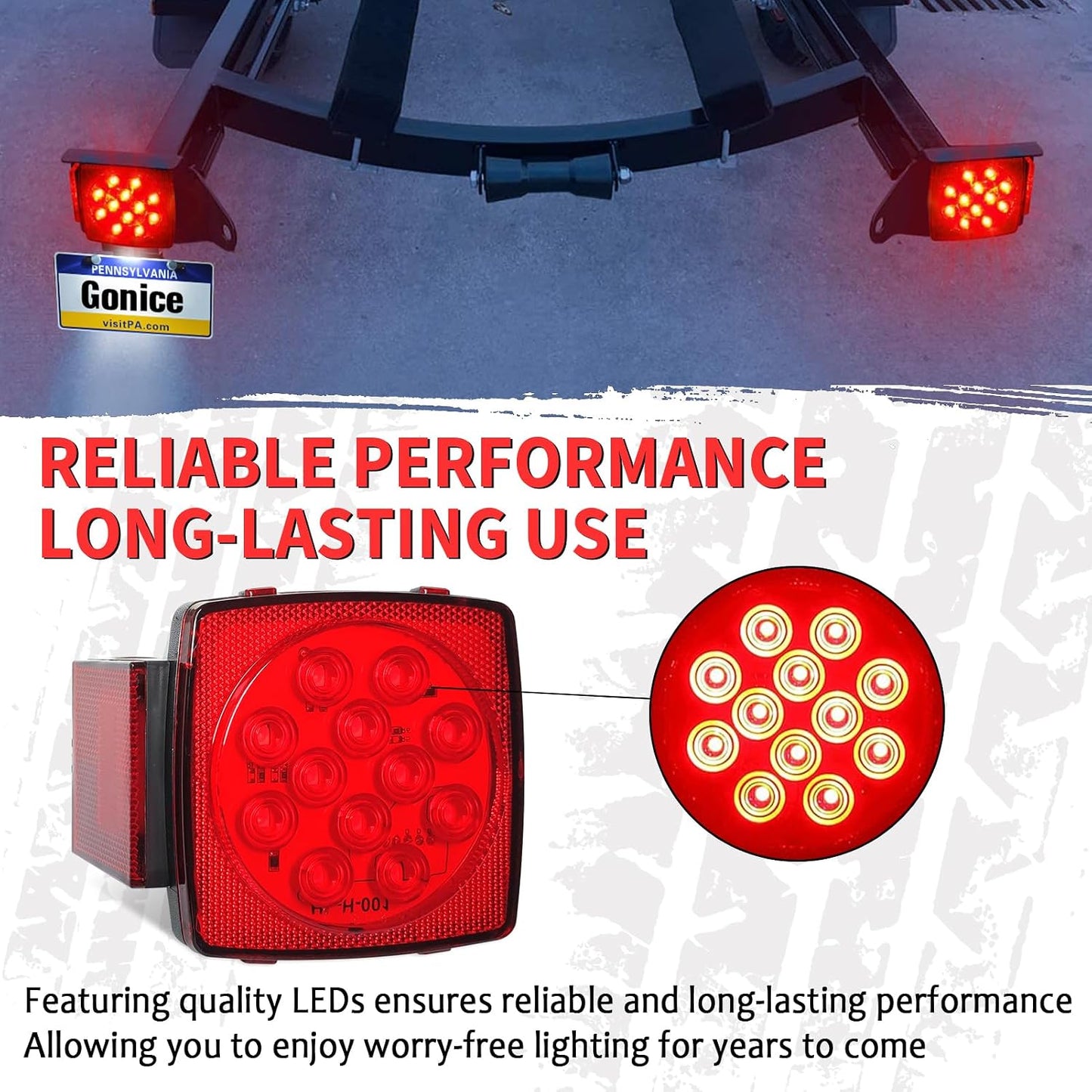 2 Luces LED cuadradas para remolque 12V cumple DOT