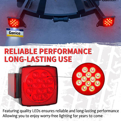 2 Luces LED cuadradas para remolque 12V cumple DOT