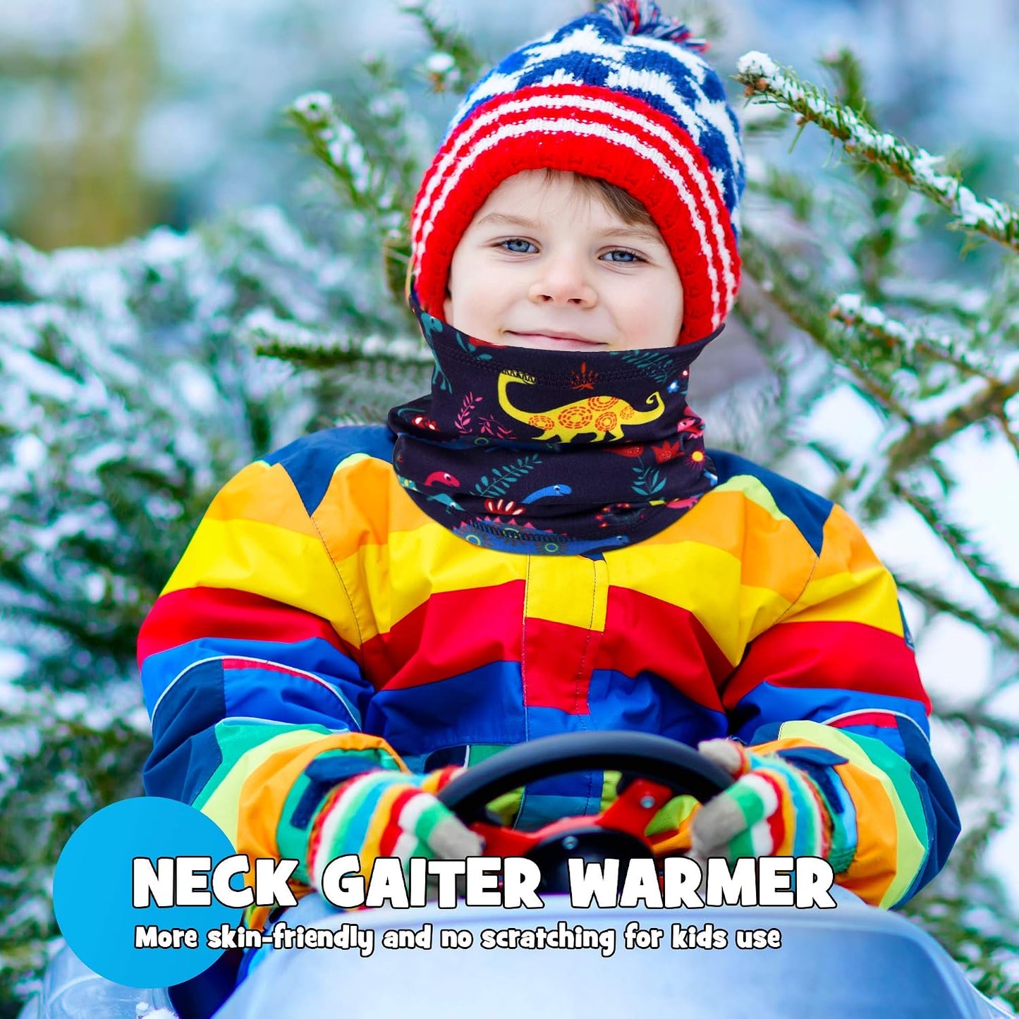 Polaina cuello niños forro polar 2 pack nieve esquí