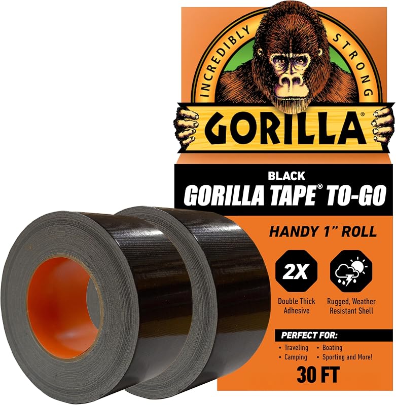 Cinta de ducto mini 1x10yd viaje negro pack 2