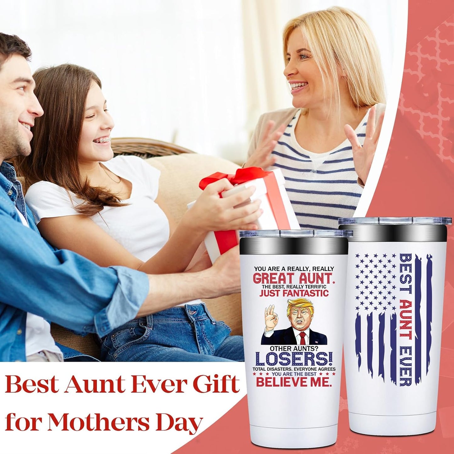 Vaso 20oz regalo para tía Navidad