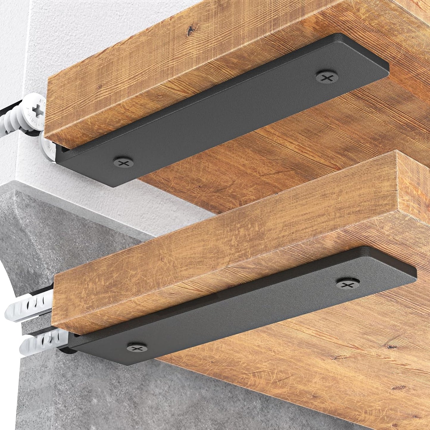 Soportes estante flotante 4pulg para 2x4 pulg set 4 en L metal