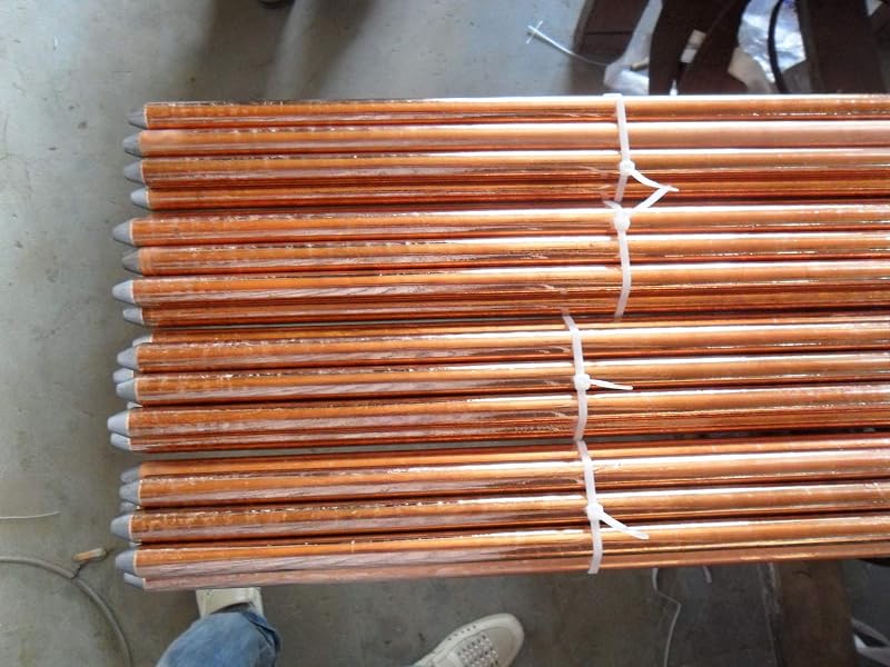 10 Barras Tierra 8ft Comp UL 5/8pulg Cobre Valla Torre