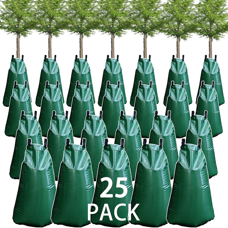 25 Pzas Bolsa Riego Árbol 20gal PVC Cremallera Resistente