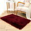 Alfombra peluda sintética 2x3ft burdeos dormitorio