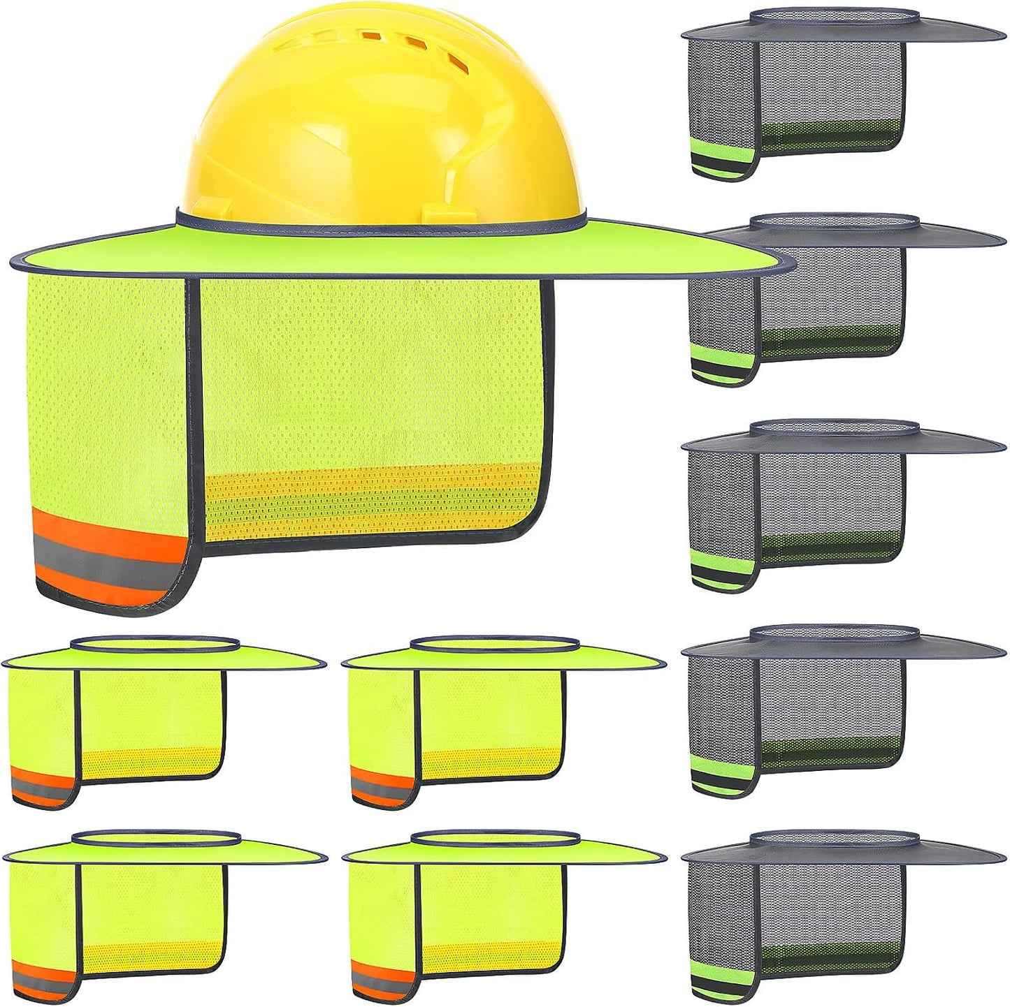 10 Protectores Sol para Casco Duro con Tira Reflectante
