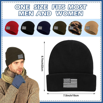 6 Pzas Gorro Punto Bandera EE.UU. Invierno Táctico Camuflaje