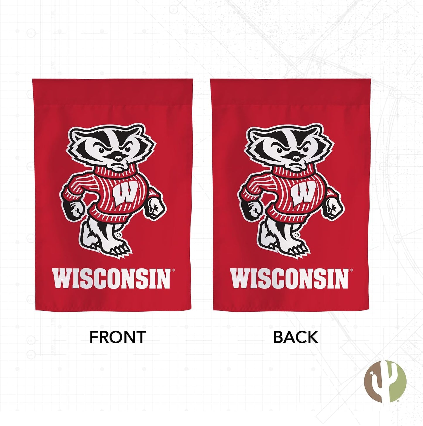 Bandera jardín UW Badgers 19x12pulg diseño I