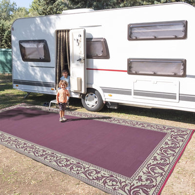 Tapete campamento reversible 8x20" color borgoña